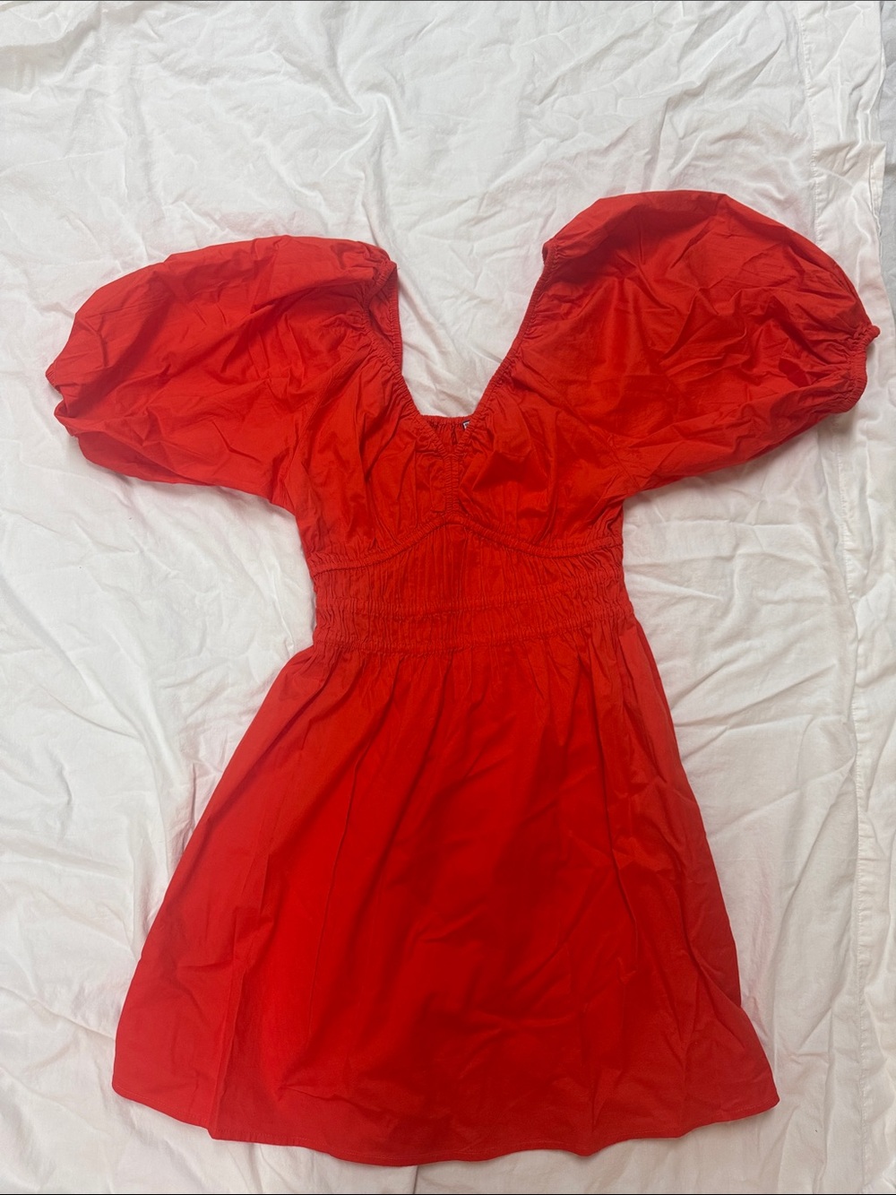Old Navy Red Puff-Sleeve Mini Dress - Picture 1 of 3